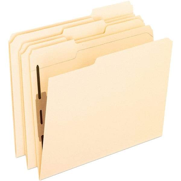 Pendaflex - 8-1/2 x 11", Letter Size, Manila, File Folders with Top Tab - 11 Point Stock, Assorted Tab Cut Location - USA Tool & Supply
