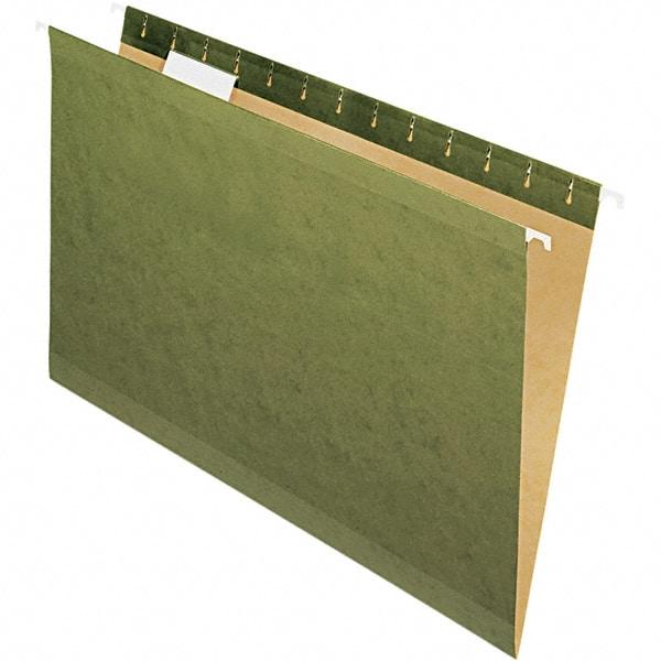 Pendaflex - 8-1/2 x 14", Legal, Standard Green, Hanging File Folder - 11 Point Stock, Straight Tab Cut Location - USA Tool & Supply