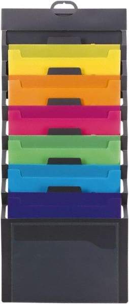 SMEAD - 14-1/4" Wide x 33" High x 1" Deep Polypropylene Wall File - 6 Compartments, Gray - USA Tool & Supply
