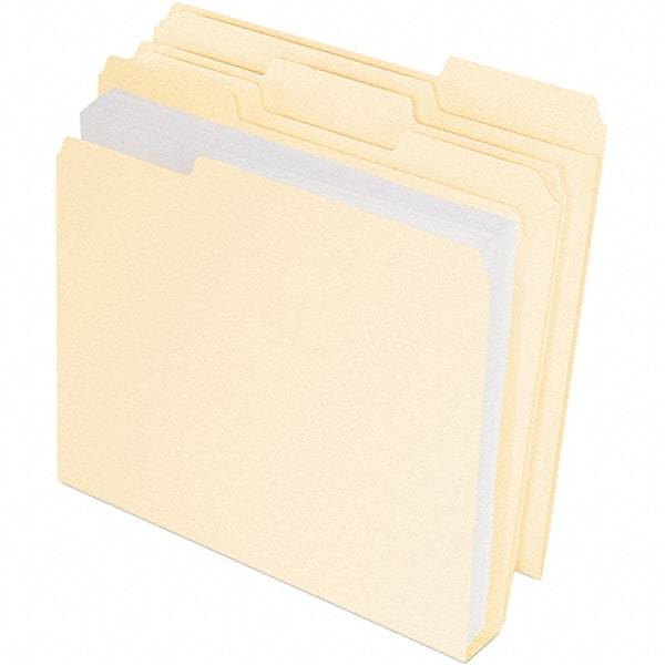 Pendaflex - 11-5/8 x 9-1/2", Letter Size, Manila, File Folders with Top Tab - 11 Point Stock, Assorted Tab Cut Location - USA Tool & Supply