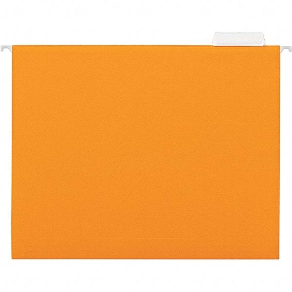 UNIVERSAL - 9-1/2x11-3/4", Letter Size, Orange, Hanging File Folder - 11 Point Stock, 1/5 Tab Cut Location - USA Tool & Supply