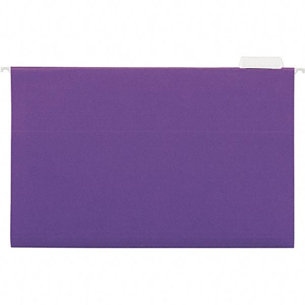UNIVERSAL - 9-1/2x11-3/4", Legal, Violet, Hanging File Folder - 11 Point Stock, 1/5 Tab Cut Location - USA Tool & Supply