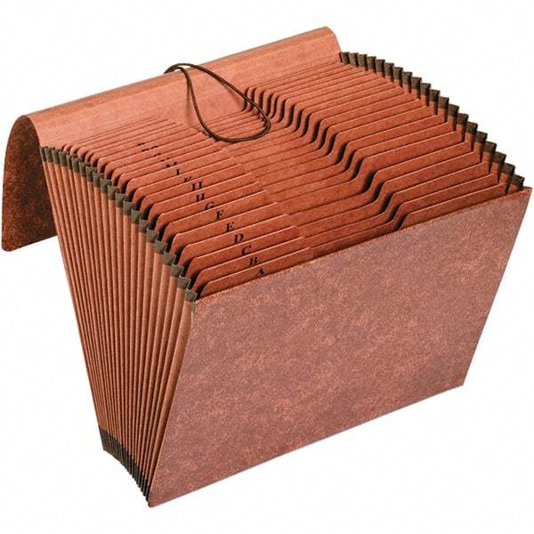Pendaflex - 12 x 10", Letter Size, Brown, Expandable File Folders with Elastic Cord Closure - 1/3 Tab Cut Location - USA Tool & Supply