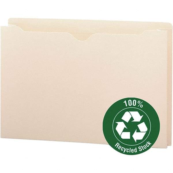 SMEAD - 14-3/4 x 9-1/2", Legal, Manila, File Folders with Top Tab - 11 Point Stock, Straight Tab Cut Location - USA Tool & Supply