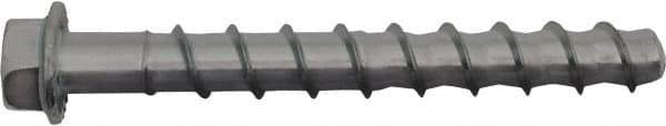 Powers Fasteners - 5/8" Diam, 5/8" Drill, 5" OAL, 2" Min Embedment Machine Screw Anchor Concrete Anchor - 1018 Case Hardened Steel, Galvanized Finish, Hex Head, Hex Drive - USA Tool & Supply