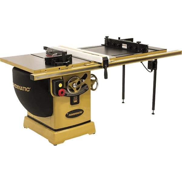 Jet - 10" Blade Diam, 5/8" Arbor Diam, 1 Phase Table Saw - 3 hp, 230 Volt, 11-1/4" Cutting Depth - USA Tool & Supply