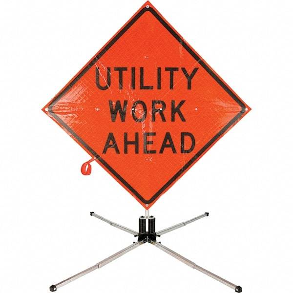 PRO-SAFE - 5.916' High, Traffic Sign Mounting Hardware - Aluminum, Compatible with 119" High x 48" Wide Signs, Silver - USA Tool & Supply