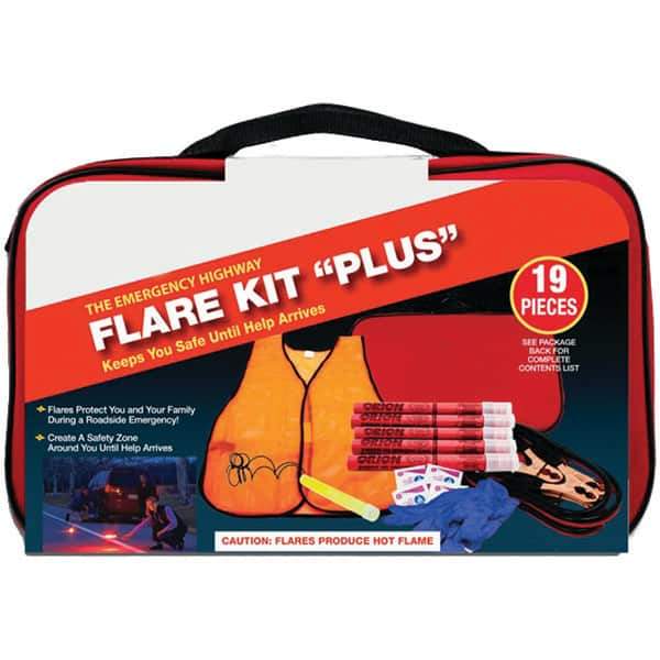 PRO-SAFE - Highway Safety Kits Type: Emergency Roadside Kit Number of Pieces: 19 - USA Tool & Supply