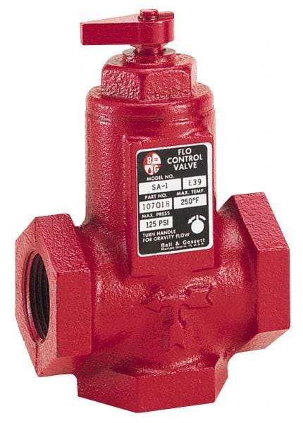 Bell & Gossett - 2" Pipe, Cast Iron Manually Operated Plumbing Valve - Buna Seal, FNPT - USA Tool & Supply
