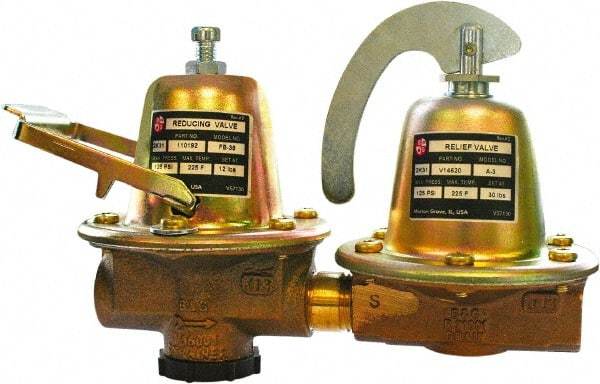 Bell & Gossett - 1/2" Inlet, 1/2" Outlet, FNPT, Dual Control Regulator Relief Valve - 125 Max psi, Lead Free Brass - USA Tool & Supply