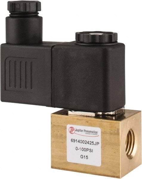 PRO-SOURCE - 1/4", 2/2 Way Square Body Stacking Solenoid Valve - 24 VDC, 0.18 CV Rate, 2.95" High x 2.64" Long - USA Tool & Supply