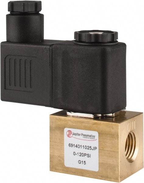 PRO-SOURCE - 1/4", 2/2 Way Square Body Stacking Solenoid Valve - 110 VAC, 0.18 CV Rate, 2.95" High x 2.64" Long - USA Tool & Supply