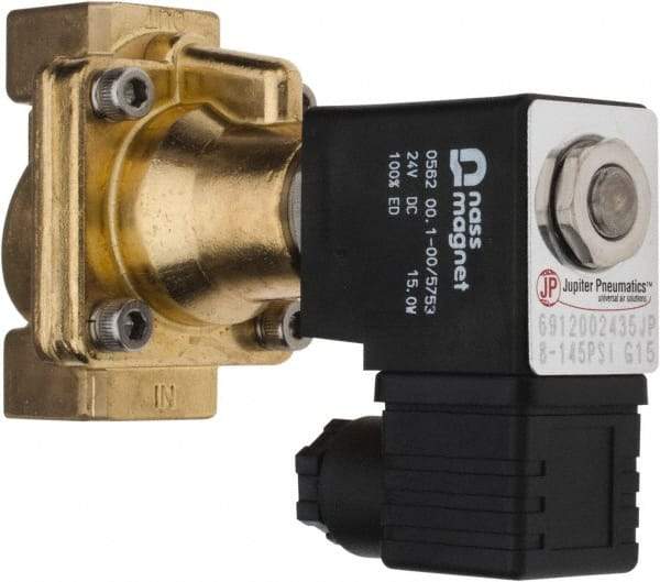 PRO-SOURCE - 1/2", 2/2 Way Steam Series Stacking Solenoid Valve - 24 VDC, 4.5 CV Rate, 4.19" High x 2.76" Long - USA Tool & Supply