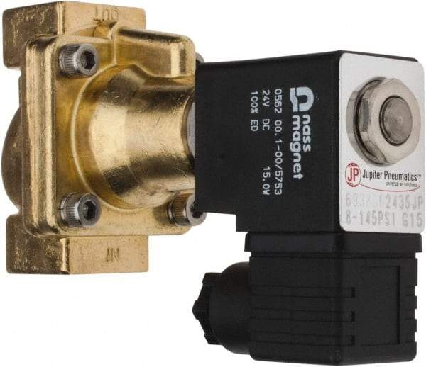 PRO-SOURCE - 3/8", 2/2 Way Steam Series Stacking Solenoid Valve - 24 VDC, 4.5 CV Rate, 4.19" High x 2.76" Long - USA Tool & Supply