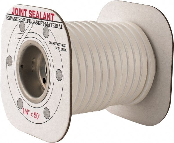 Made in USA - 50' Long x 1/4" Wide Economy PTFE Joint Sealant - USA Tool & Supply