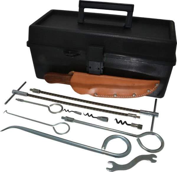 Made in USA - 48 Piece Interchangeable Tip Packing Tool Set - Contains (2) 7-1/2", (2) 11" & (2) 14-1/2" Flexible Shaft Extractors, (2) 6", (2) 10", & (2) 14" Rigid Shaft Extractors, & (3) 10" Rigid Shaft Picks - USA Tool & Supply