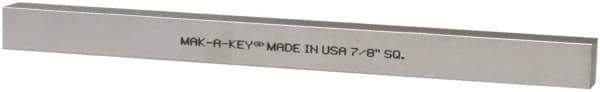 Made in USA - 12" Long x 7/8" High x 7/8" Wide, Zinc-Plated Oversized Key Stock - C1018 Steel - USA Tool & Supply