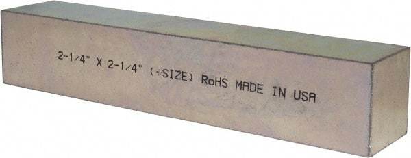 Made in USA - 12" Long x 2-1/4" High x 2-1/4" Wide, Zinc-Plated Oversized Key Stock - C1018 Steel - USA Tool & Supply