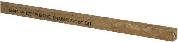 Made in USA - 12" Long x 7/16" High x 7/16" Wide, Over/Undersized Key Stock - Alloy 360 Brass - USA Tool & Supply