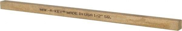 Made in USA - 12" Long x 1/2" High x 1/2" Wide, Over/Undersized Key Stock - Alloy 360 Brass - USA Tool & Supply