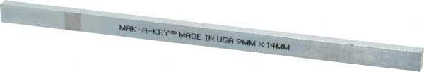 Value Collection - 12" Long, Zinc-Plated Oversized Key Stock - C1045 Steel - USA Tool & Supply