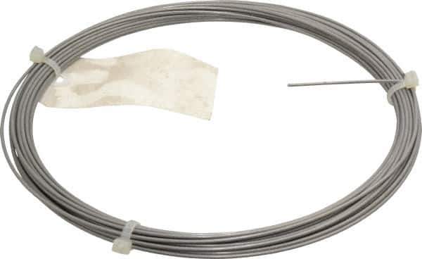 Value Collection - 30 Gage, 0.08 Inch Diameter x 59 Ft. Long, 302/304 Music Wire Coil - ASTM A580, 1 Lb. Shipping Weight - USA Tool & Supply