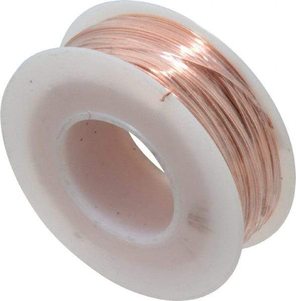 Made in USA - 24 Gage, 0.0201" Diameter x 198' Long, Bare, Copper Bus Bar Wire - Pure Copper (ASTM B3) - USA Tool & Supply