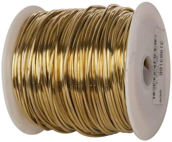 Made in USA - 12 Gage, 0.0808 Inch Diameter x 260 Ft. Long, Soft Brass Wire - 5 Lb. Shipping Weight - USA Tool & Supply