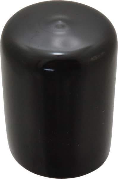 Caplugs - 1-1/8" ID, Stretchable Cap - 1-1/2" Long, Vinyl, Black - USA Tool & Supply