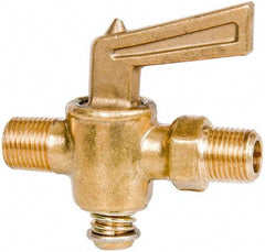 Parker - 1/8" Pipe, Male Pipe to Male Pipe Drain Cock & Shutoff Valve - 1/8-27 Thread, 30 Max psi - USA Tool & Supply