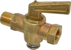 Parker - 1/8" Pipe, Female Pipe to Male Pipe Drain Cock & Shutoff Valve - 1/8-27 Thread, 30 Max psi - USA Tool & Supply