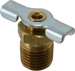 Parker - 1/4" Pipe, Internal Seal Drain Cock & Shutoff Valve - 1/4-18 Thread, 150 Max psi - USA Tool & Supply