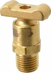 Parker - 1/4" Pipe, Male Pipe Drain Cock & Shutoff Valve - 1/4-18 Thread, 150 Max psi - USA Tool & Supply