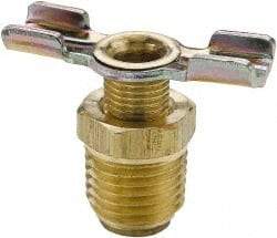 Parker - 3/8" Pipe, External Seal Drain Cock & Shutoff Valve - 3/8-18 Thread, 150 Max psi - USA Tool & Supply