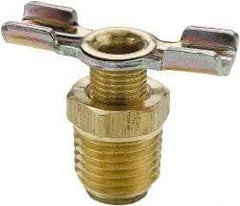 Parker - 3/8" Pipe, External Seal Drain Cock & Shutoff Valve - 3/8-18 Thread, 150 Max psi - USA Tool & Supply