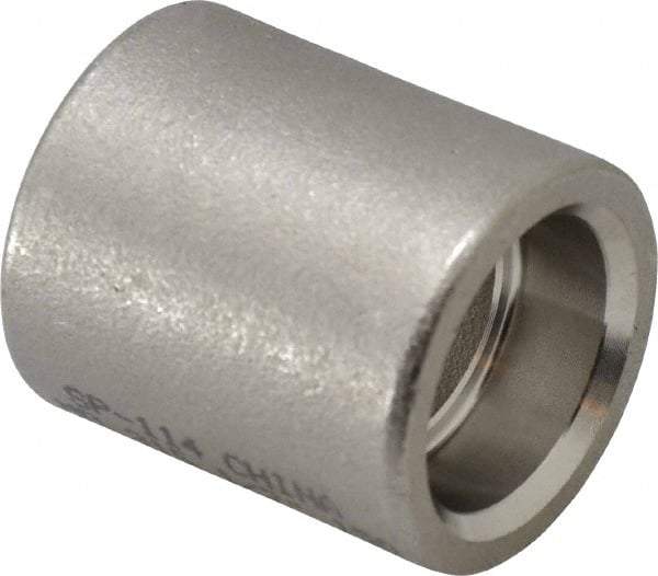 Merit Brass - 1/2" Grade 316 Stainless Steel Pipe Coupling - Socket Weld x Socket Weld End Connections, 150 psi - USA Tool & Supply