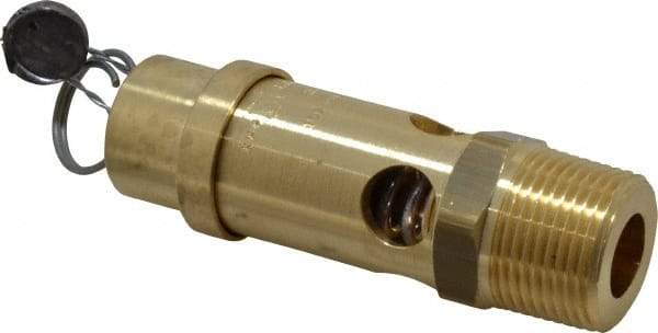 Conrader - 3/4" Inlet, ASME Safety Relief Valve - 150 Max psi, Brass, 595 Cubic' per Min - USA Tool & Supply