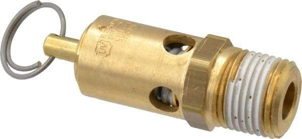 Conrader - 1/2" Inlet, ASME Safety Relief Valve - 150 Max psi, Brass, 274 Cubic' per Min - USA Tool & Supply