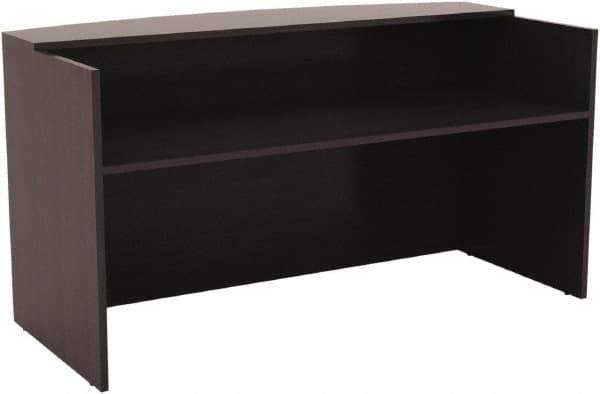 ALERA - Woodgrain Laminate Reception Desk - 71" Wide x 35-1/2" Deep x 42-1/2" High, Espresso - USA Tool & Supply