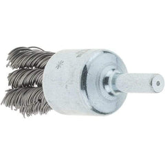 Tru-Maxx - 3/4" Brush Diam, Knotted, End Brush - 1/4" Diam Steel Shank, 22,000 Max RPM - USA Tool & Supply