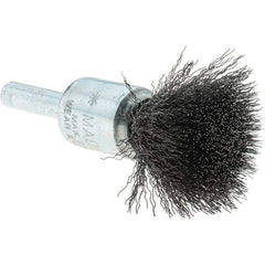 Tru-Maxx - 1/2" Brush Diam, Crimped, Flared End Brush - 1/4" Diam Steel Shank, 25,000 Max RPM - USA Tool & Supply