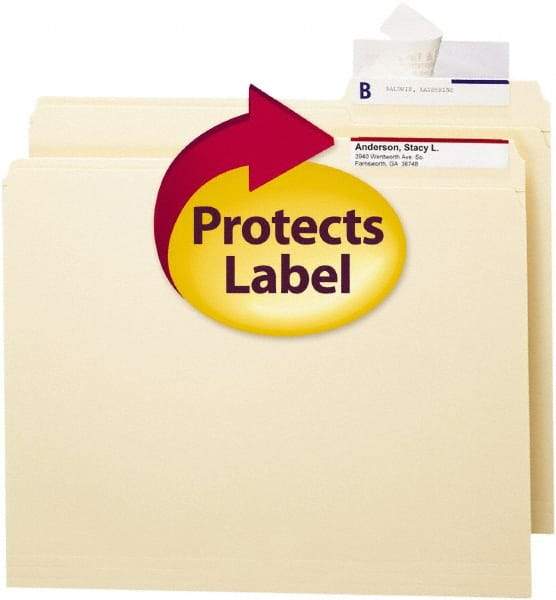 SMEAD - 100 Piece Clear Label Protector - 1.68" High x 3-1/2" Wide - USA Tool & Supply