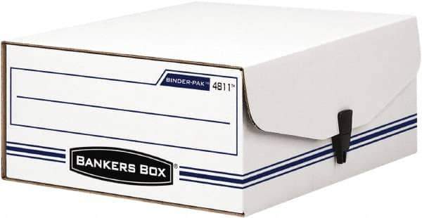 BANKERS BOX - 1 Compartment, 9-1/8" Wide x 4-3/8" High x 11-3/8" Deep, Storage Box - Corrugated Fiberboard, White/Blue - USA Tool & Supply