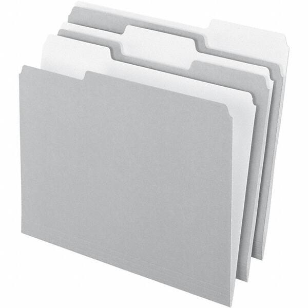 Pendaflex - 11-5/8 x 9-3/16", Letter Size, Gray, File Folders with Top Tab - 11 Point Stock, Assorted Tab Cut Location - USA Tool & Supply