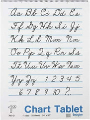 Pacon - Chart Tablets with Cursive Cover, Ruled, 24 x 32, White, 25 Sheets, Easel Pads - Use with Whiteboards, Chalkboards, Walls, Easel St&s - USA Tool & Supply