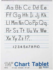 Pacon - Chart Tablets with Manuscript Cover, Ruled, 24 x 32, White, 25 Sheets, Easel Pads - Use with Whiteboards, Chalkboards, Walls, Easel St&s - USA Tool & Supply