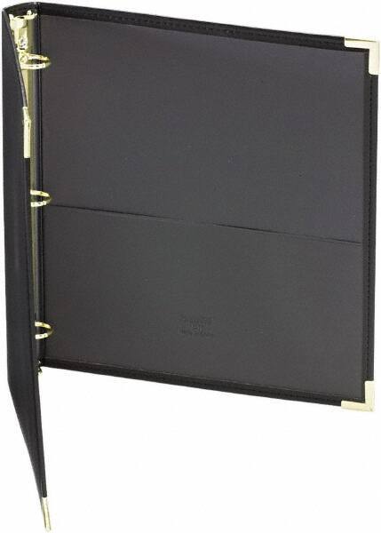 Samsill - 225 Sheet Capacity, 11 x 8-1/2", Non-View Ring Binder - Vinyl, Black - USA Tool & Supply