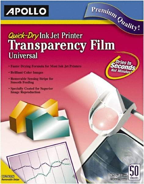 Apollo - Transparency Films & Sleeves Audio Visual Conference Accessory Type: Transparency Sleeves For Use With: Inkjet Printers; Copiers - USA Tool & Supply