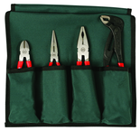 Soft Grip 4 Pc. Set Combination; Long Nose;Water Pump Pliers & Diagonal Cutter - USA Tool & Supply