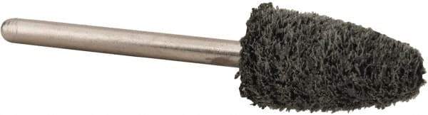 Standard Abrasives - 3/8" Head Diam x 3/4" Thickness, B52, Pointed End, Aluminum Oxide Mounted Point - Black, Fine Grade, 45,300 RPM - USA Tool & Supply